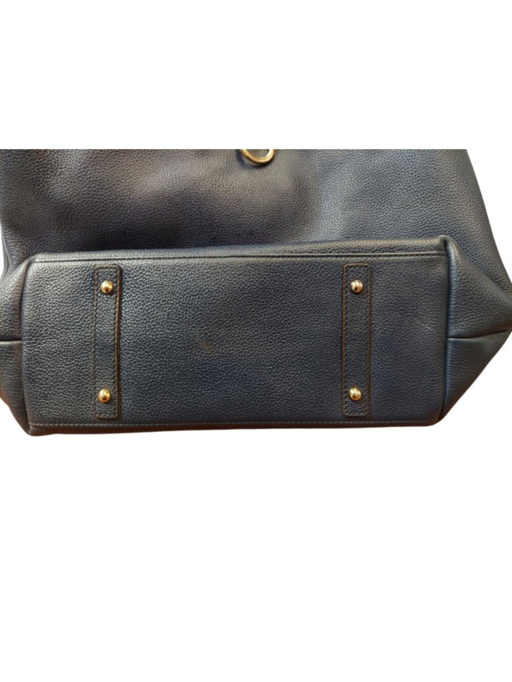 Navy Blue Dooney & Bourke Logo Clasp Hobo Shoulder Bag Gold Tone Hardware 1600 - Picture 4 of 8